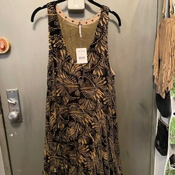 Free People Ellie Burnout Velvet Dress with studded neckline - Picture 8 of 16